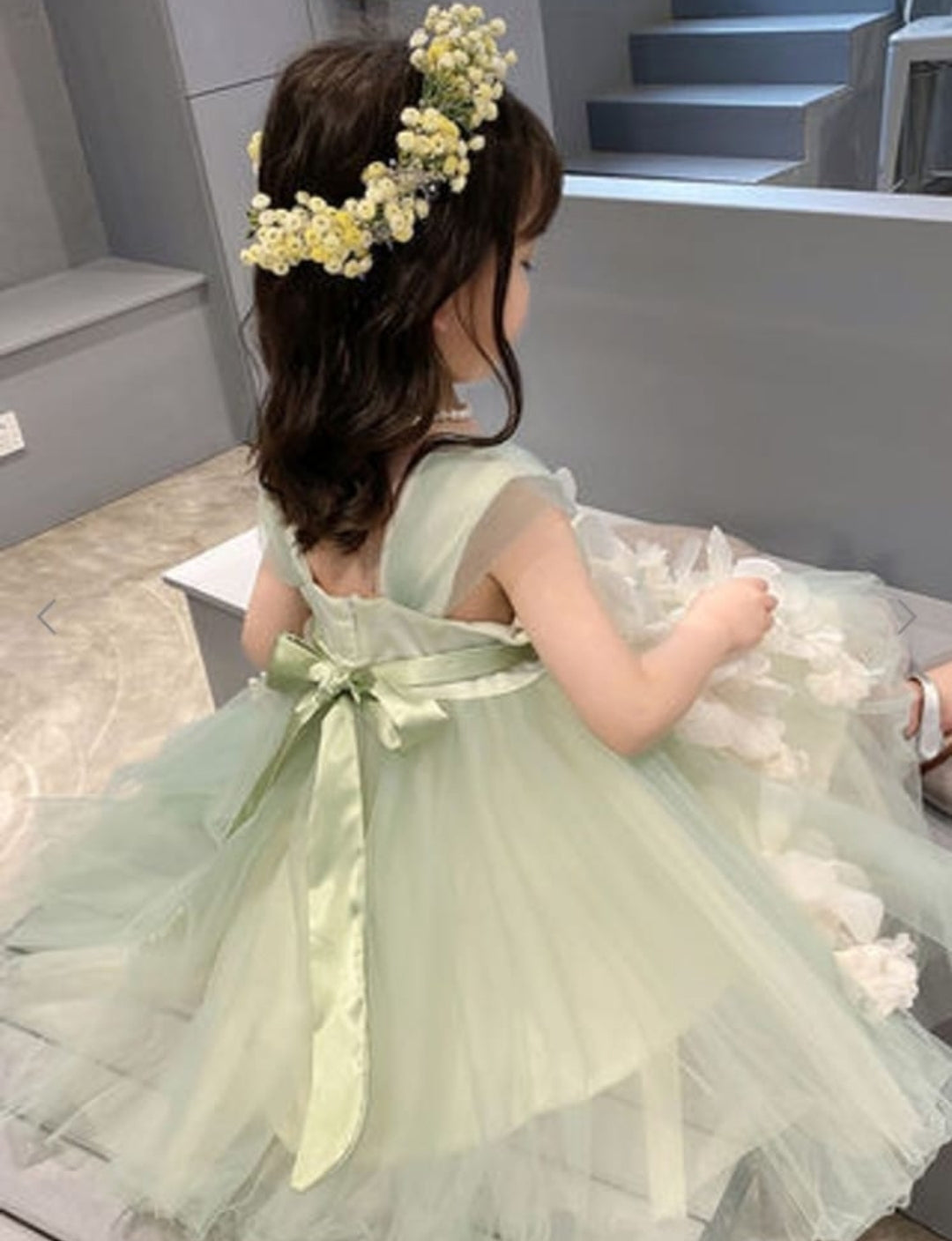 Vestido Green Flowers con Sombrero