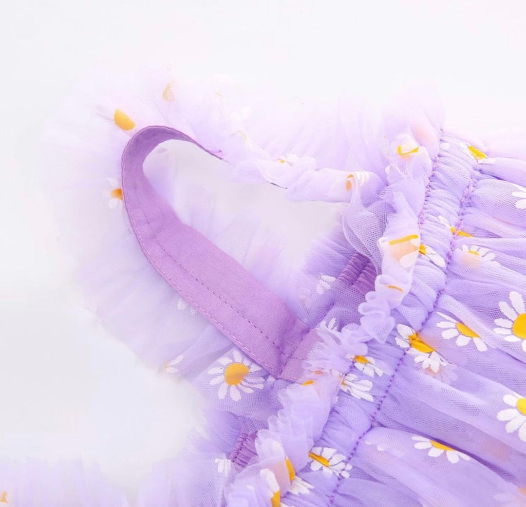 Vestido Tul Floral Violeta