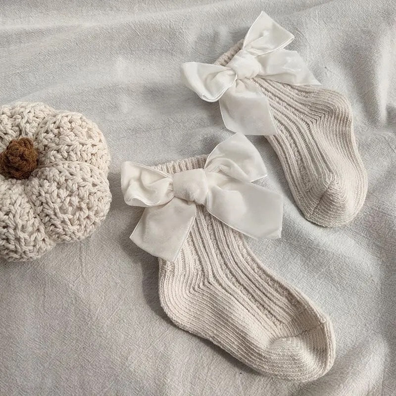 Medias Short Pana Bow Blancas