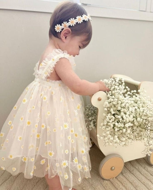 Vestido tules floral White