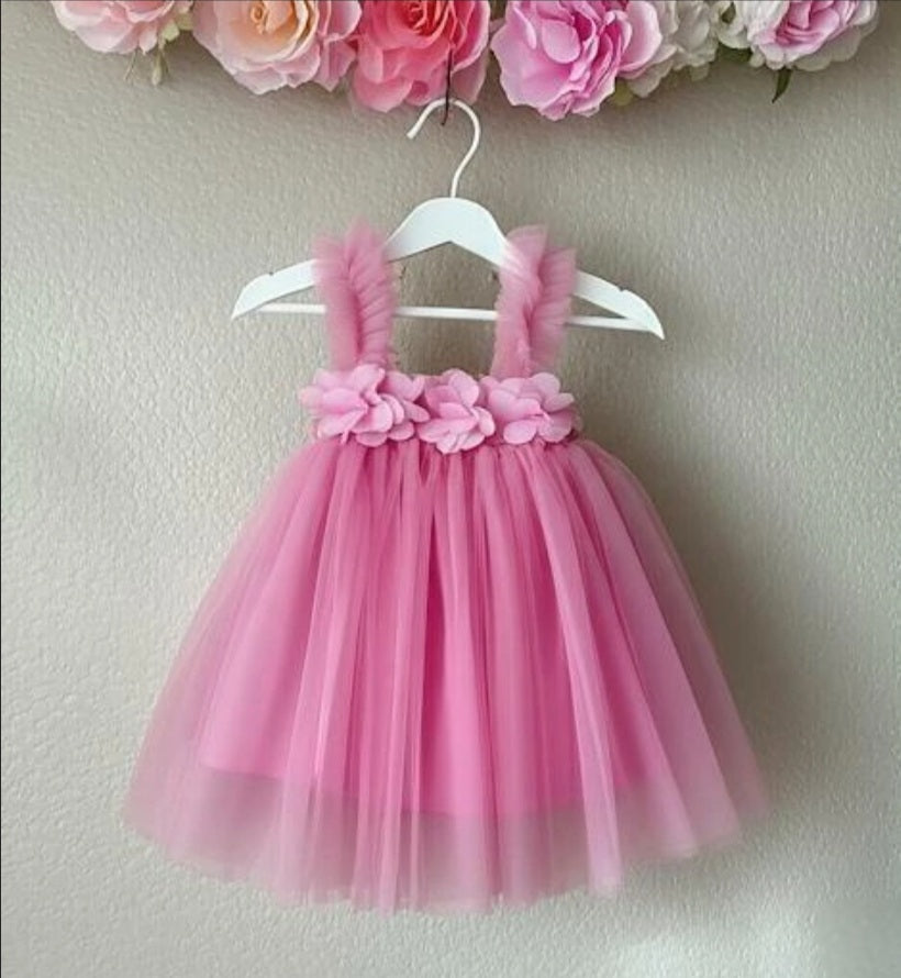 Vestido 3D Rosa Pastel